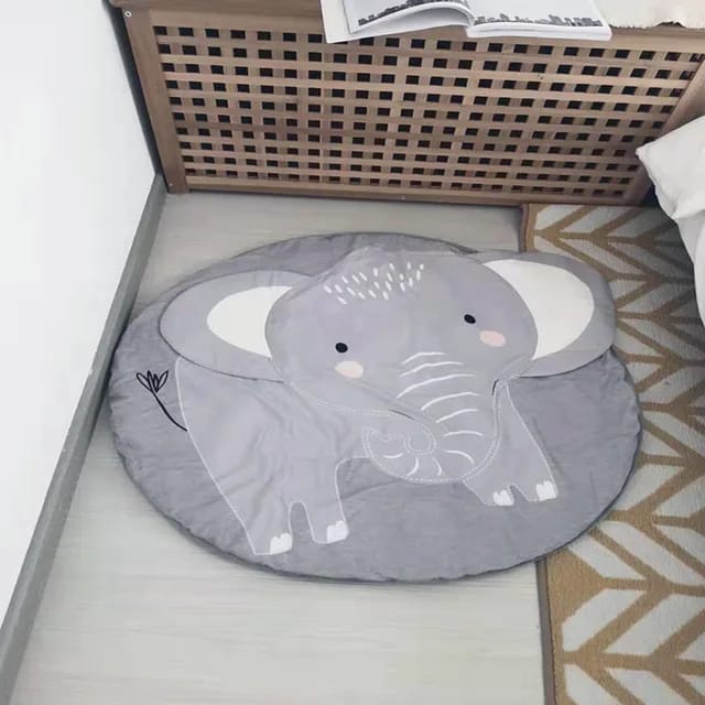 Alfombra de protección de algodón para bebé, alfombra redonda de dibujos animados, alfombrillas para bebé recién nacido, decoración de guardería  ELEFANTE