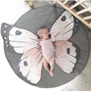 Alfombra de protección de algodón para bebé, alfombra redonda de dibujos animados, alfombrillas para bebé recién nacido, decoración de guardería  MARIPOSA